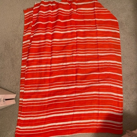 CORAL & White Striped Scarf GAP - Picture 10 of 10
